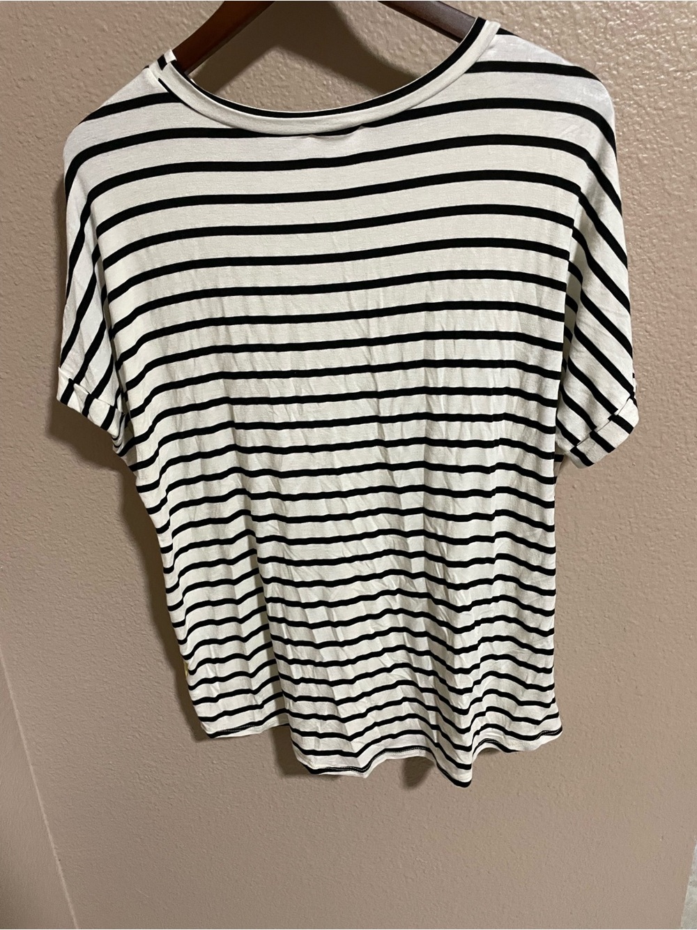 Lovely Melody Yellow Short-Sleeve Tee with Black & White Stripe Accents - Picture 2 of 5